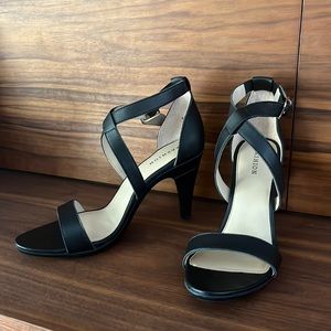 Pashion Convertible Stilettos/ Sandal 1.0, matte black leather, Size 8